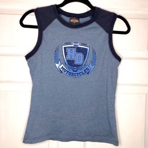 Harley Davison blue tank top size Medium